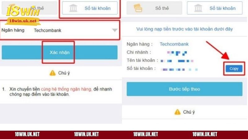 Nhập số tiền và điền thông tin giao dịch