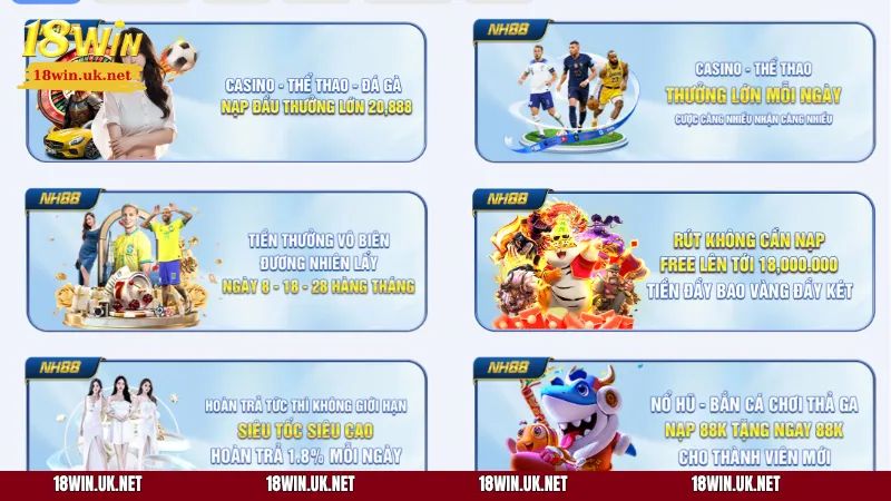 Tổng hợp các chương trình khuyến mãi 18WIN hot nhất năm 2025